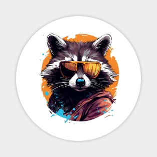 cool raccoon Magnet